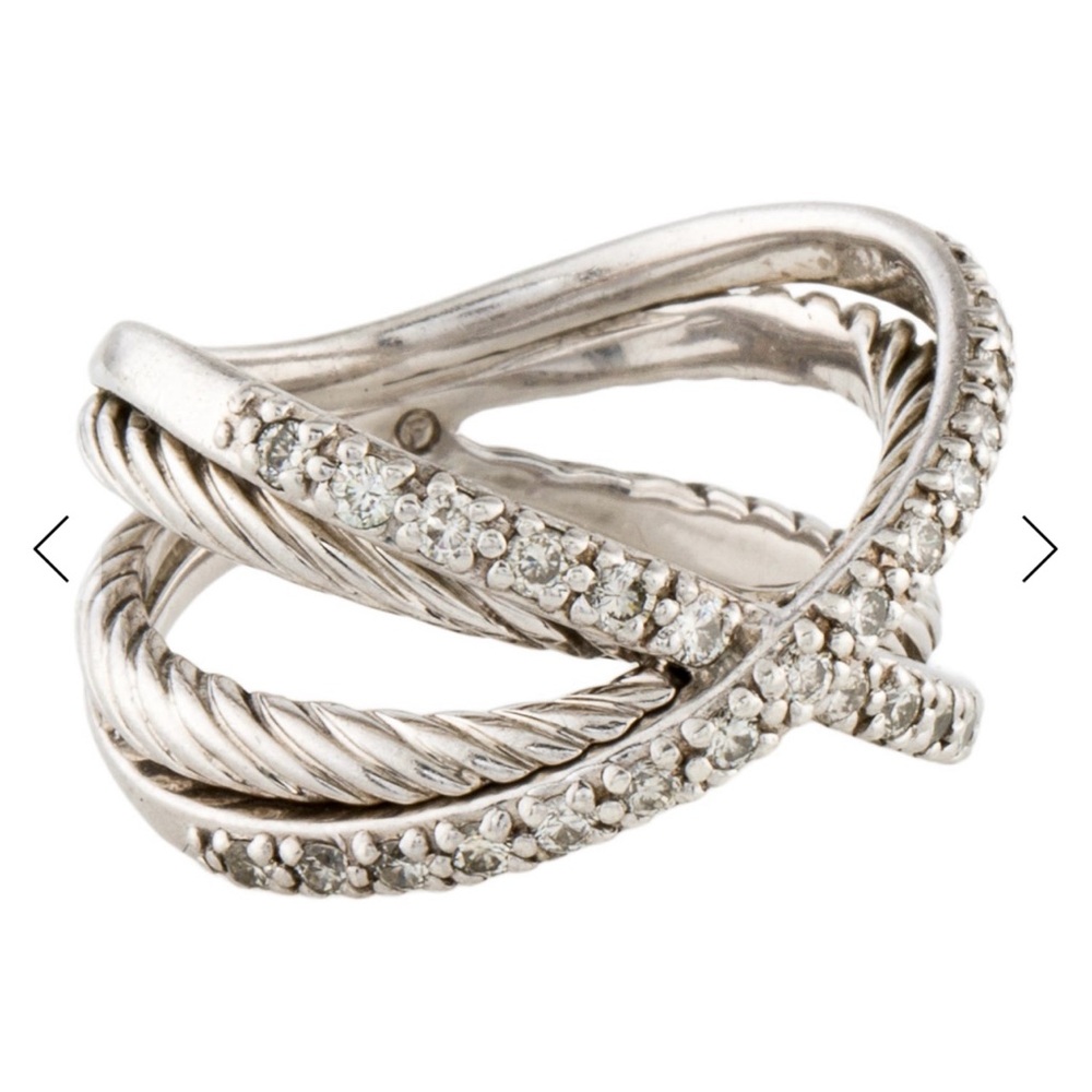 David Yurman Diamond Cable X Crossover Ring